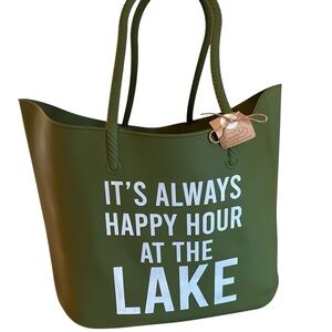 Mud Pie Olive Tote with Rope Handles